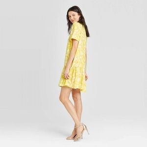 A NEW DAY WOMEN'S SHORT SLEEVE MINI RUFFLE HEM DRESS